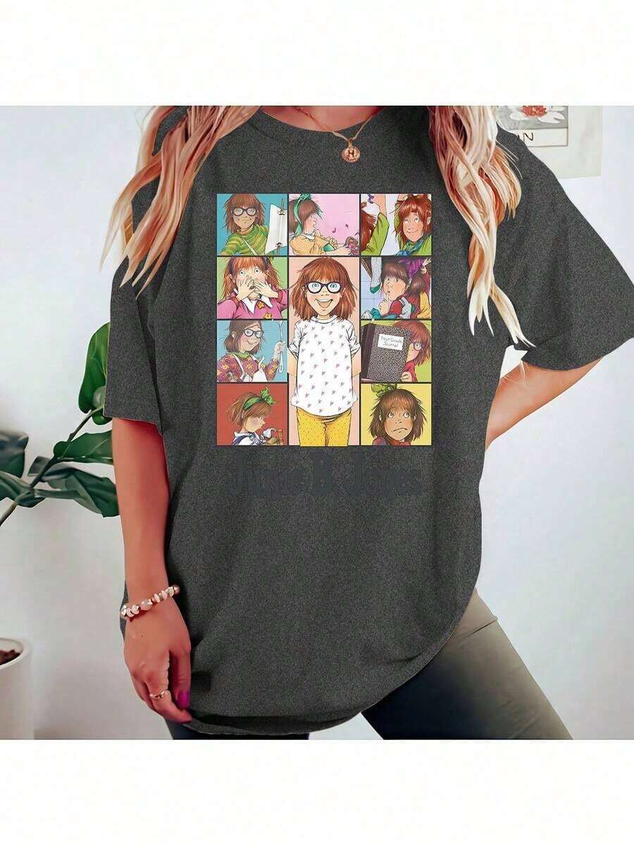 Shirt Junie B. Jones Teacher Appreciation Vinyl Iron-On Heat Transfer Sticker, Durable And Washable, Multicolor - Great For T-Shirts, Backpacks, Sweatshirts, Hoodies, Teacher Gifts, Sports, | Fall Clothes For Women,Halloween,Tops,Teacher Fits For Women,Shirts,Back To SchoolLoose And Comfortable2026 Halftime Show Shirt - 深灰色 - 查看 1