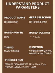 Portable Clothing Dryer, Mini Dryer With Timing Function - A Compact And Convenient Drying Solution Suitable For Apartments, Dormitories And RVS - A Fast And Easy-To-Use Small Dryer With Drying Bags, Suitable For Delicate Clothing And Underwear