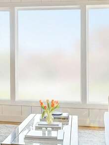 1 Piece Privacy Window Sticker - Pure Frosted Glass Film For Offices, Bathrooms, And Homes - Semi Transparent And Opaque - Electrostatic Adhesive - Blocks Peeping And Glare - White - View 6