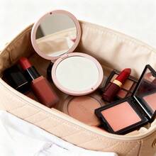 Oglindă pătrată Armani Gold, calitate superioară, logo mare, portabilă, retuș machiaj, utilizare zilnică