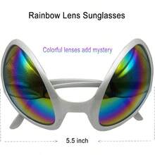 Alien Headband Alien Costume For Adult Women And Halloween Accessories: Glasses Gloves Holographic Glittergift - 銀色 - 查看 2
