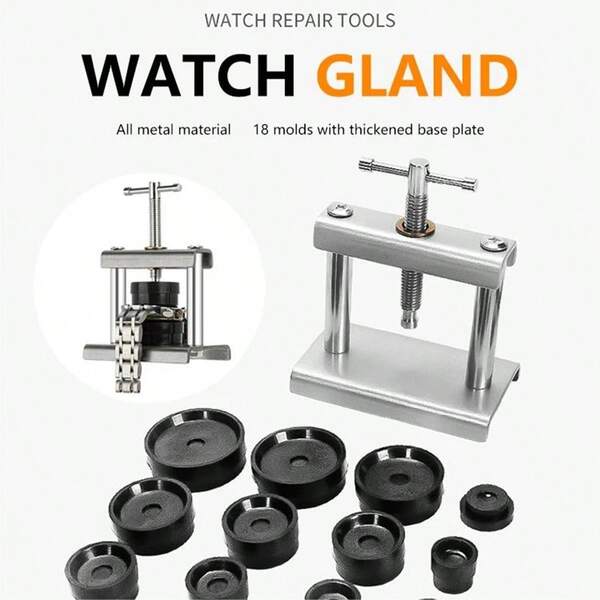 Set di attrezzi professionali per riparazione orologi, 13 pezzi, per chiudere la cassa, con utensili e matrici per orologiai