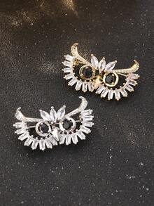 1 Stück Kupfer Eule Brosche mit funkelnden kubischen Zirkoniasteinen, geeignet für den täglichen Gebrauch, Geschenk für die Freundin, Halloween, Weihnachtsschmuck