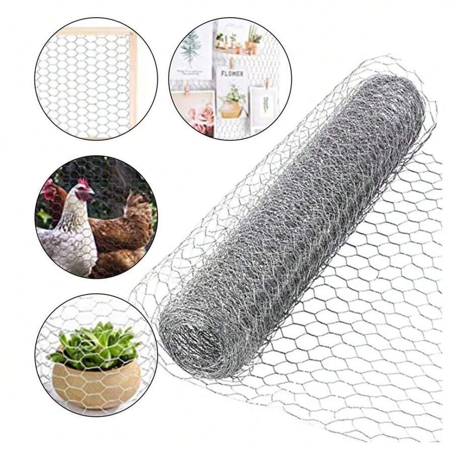OISE ART STORE Set 2pz Rete Metallica Zincata Maglia Esagonale 1.5x3mt Recinzione Protezione 020255 - - Multicolore - Visualizzare 1