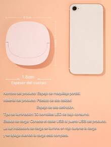 Espejo de maquillaje LED, Espejo de vanidad LED portátil y mini,Espejo de bolsillo, espejo compacto de viaje con luz LED de aumento maquillaje con efecto espejo de mano, plegable y portátil, espejo pequeño con luz, regalo para el Día de San Valentín, luz LED recargable USB, Espejo de tocador compacto y viajero para eventos especiales, toques de maquillaje y eventos en vivo, espejo de mano, herramienta de belleza para eventos, accesorio elegante, marco de plástico duradero. - Multicolor - Ver 12