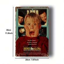 2D Flat - 1 Piece Family Exclusive Movie Poster Metal Wall Art - Retro 2D Flat Design, Durable Iron Decorative Sign, Suitable Home, Kitchen, Bar, Garden And Farmhouse, 8x 12inch , Classic Holiday Theme With Kevin McCallister And Muf Man, Room Decoration - Nhiều màu - Xem 4