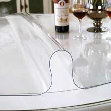 1pc Round Transparent PVC Tablecloth, 0.25mm Thick Clear Protective Mat, Heat Resistant, Waterproof, Scratch-Resistant, Suitable For Home, Office, Cafe