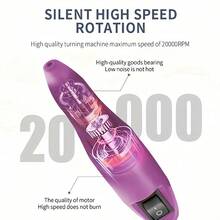 Kit de lima de uñas eléctrica de 20,000 RPM - Amoladora de uñas eléctrica, removedor de esmalte de gel, pulidora de uñas portátil, herramientas de manicura - Morado - Ver 3