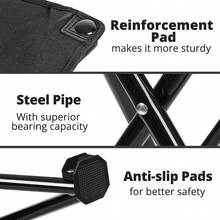 - Taburete plegable porttil de 13.8 pulgadas para caminar al aire ltima intervensin, senderismo, pesca, capacidad de 400 libras con bolsa de transporte, color negro - Un juego-negro - Ver 4