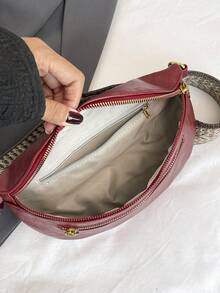 Women's Velvet Fanny Pack Chest Bag With Zipper, Wide Strap, Large Capacity Saddle Bag, Versatile Crossbody Bag