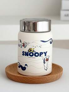 SNOOPY 1 件 280ML 史努比不锈钢真空保温杯，小巧可爱的陶瓷涂层袖珍杯，户外便携式简约水瓶，男女皆宜
