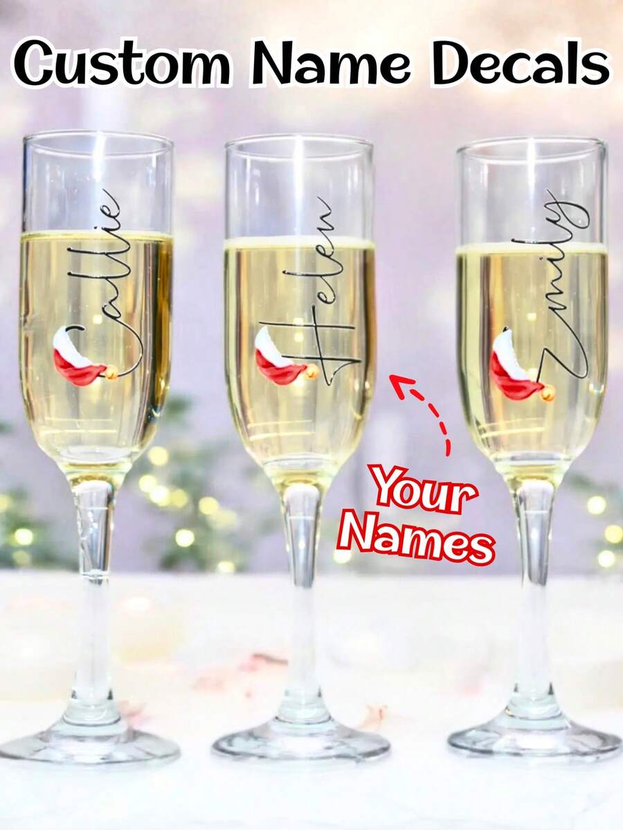 Custom Stickers, Balloons, Lunchboxes, Champagne Flutes, Bridesmaid, Bride, Maid Of Honour, Mother Of The Bride, Decal Sticker Only,Custom Personalised Vinyl Name Labels, For Wine Glasses, Champagne Flutes, Wedding Decor, Bridesmaid Names