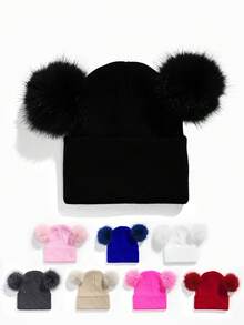 1pc Y2K Style Acrylic Plain Knitted Beanie Hat, Outdoor Cold Weather Casual Warm Cap For Daily Commute Halloween Fall Outfit - Light Board - View 16