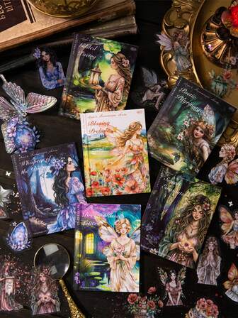40pcs/Pack Fairy Tale Style Sticker Set, Featuring Enchanting Fairy, Fantasy Patterns, Ideal For DIY Scrapbooking, Stationery Lovers, Applicable To Scrapbooks, Journals, Phones, Laptops, Phone Cases, Water Bottles, Cups, Guitars, Skateboards, Luggage, Notebooks