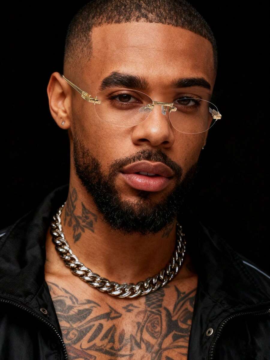 1PC Frameless Retro Transparent Glasses For Men, Casual And Fashionable Glasses For Daily Reading, Commuting, Beach Accessories, Retro Y2K Basic Style, Business And Leisure Gifts