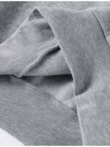 Sudadera con capucha para mujer estilo americano sencillo estampado de estrella, poliéster, corte holgado, gris, manga larga, otoño invierno, ideal para uso diario y streetwear - Gris - Ver 3