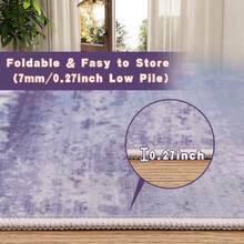 5x7 Ft Abstract Oil Painting Area Rug, Machine Washable Non-Skid Easy Clean Carpet, Fade Pattern For Living Room Bedroom Dining Room Home Office(Pink, Grey, Purple, Brown) - 紫色 - 查看 9