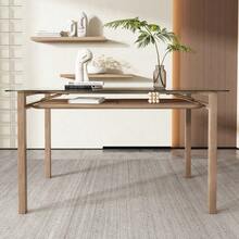 Esszimmertisch- und Stuhlset, Esstisch und 4 Stühle, Esstisch mit Stauraum, Tischplatte aus gehärtetem Glas, Samt-Esszimmerstühle, Esszimmerstühle mit Rückenlehne, Rattan-Design, Grau