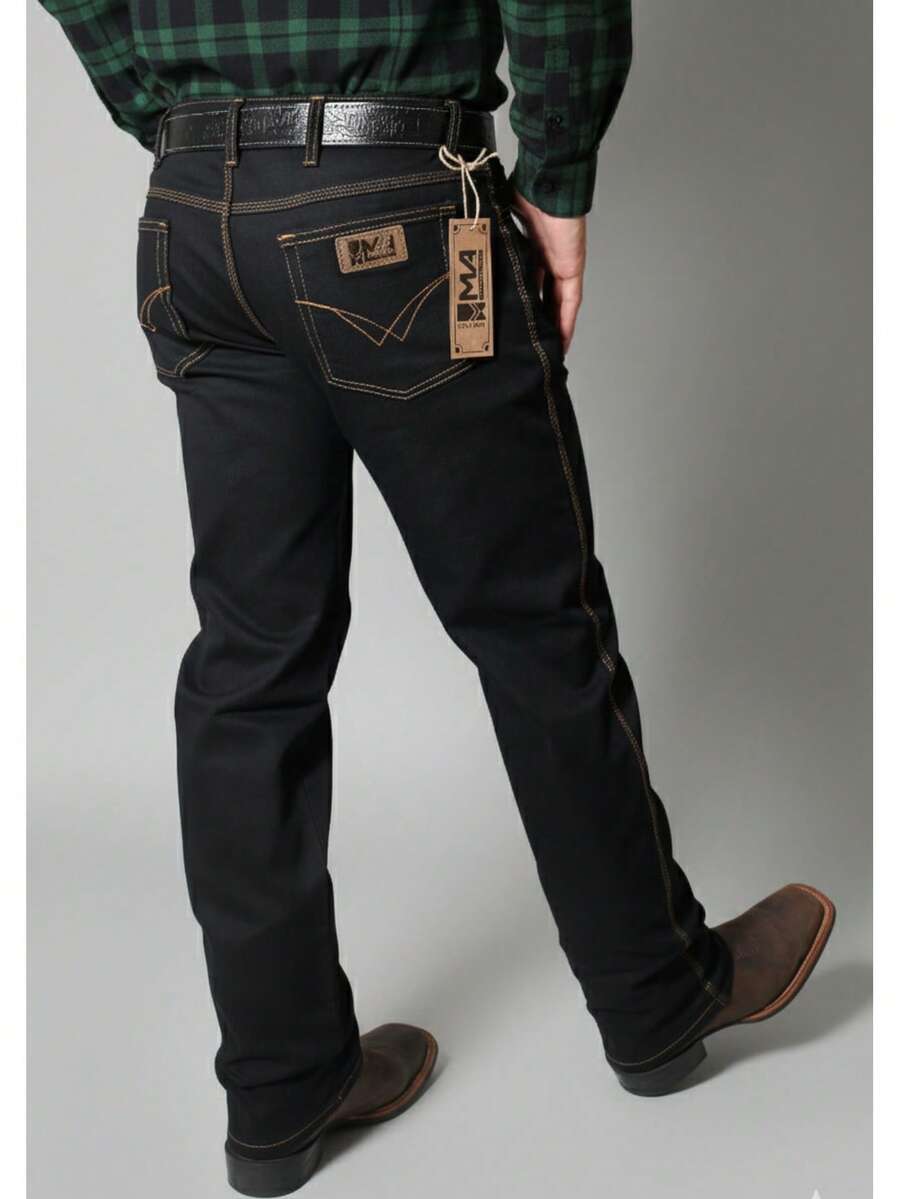 Men's Country Jeans Reinforced For Rodeo To Wear With Boots With Elastane - màu đen - Xem 1