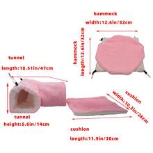 Sugar Glider Double-Layer Hammock Ferret Hideaway Tunnel House Pet Cushion Combo - Multicolor - View 14