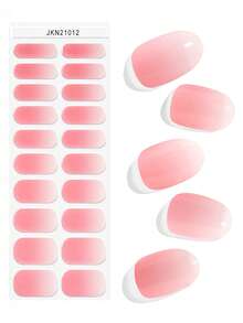 JKNART 20 piezas Pegatinas de gel de uñas semi-curado, Pegatinas de arte de uñas de gel UV, Pegatinas de uñas semi-curado, Pegatinas de gel de uñas suaves de segunda generación semi-curado que requieren curado bajo luz, Pegatinas de gel de uñas semi-curado