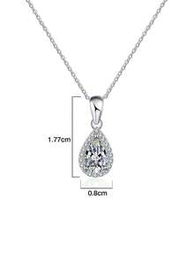 1pc Elegant Luxury 925 Sterling Silver 1 Carat 5x8mm Teardrop Moissanite Necklace, Suitable For Women's Daily Wear, Parties, Weddings, Valentine's Day, Christmas, Thanksgiving, Women's Jewelry Gift