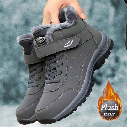 Botas de nieve con forro térmico para uso casual de hombre, de moda para otoño/invierno