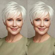 Pixie Cut Short Straight Hair Wig - 15.24 Cm Brazilian Virgin Human Hair, Human Hair Wig For Women, Perfect For Parties & Cosplay - Multicolor - View 4