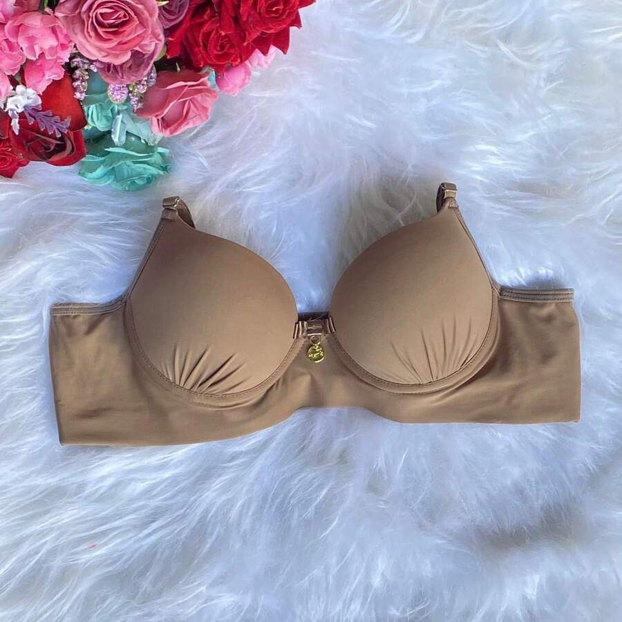 Sutiã Reforçado Premium Com Lateral Larga Dupla Alta Sustentação Com Pingente Aro e Bojo Liso Levanta Seios Lingerie com Reforço Sutian Alça Larga Soutien Sutia Nacional  Com fio    Preenchimento Não Removível    Poliamida    Sutiã push-up    suporte alto    Sutiã Feminino Confortável