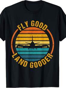 Fly Good Land Gooder Airline Pilot Private Pilot Student T-Shirt - 款式3 - 查看 1