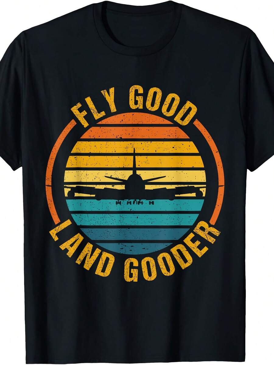 Fly Good Land Gooder Airline Pilot Private Pilot Student T-Shirt - 款式3 - 查看 1