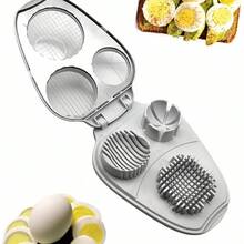 1 pieza Cortador de huevos manual de uso pesado, triturador y picador - Herramienta de corte de huevos multifuncional con cuchilla redonda para omelettes, ensaladas, desayunos - Ideal para el hogar y la cocina comercial, accesorio de preparación culinaria de fácil limpieza, diseño ergonómico, construcción resistente