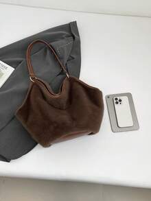 Plush Faux Fur Leopard Print Handbag,Y2K Furry Fur Purse,Chain Fuzzy Strap Cheetah Print Shoulder Tote Bag For Women Gift