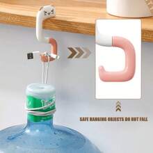 1 Pink Handbag Hook, Cute Cat Handbag Hook - Foldable Plastic Hook, Suitable For Wallets, Jackets, Desks, School Accessories, Interesting Design, Can Be Used To Hang Decorative Desk Bags, Wall Hanging - Hồng - Xem 4