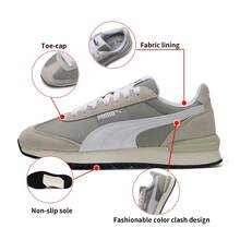 Puma 男鞋女鞋 情侶款情侶鞋情侶跑步鞋R78系列休閒鞋輕便舒適運動鞋 - 煙灰色-白-沉灰色 - 查看 1