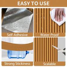 A Roll Of 3D Style Ceiling Stickers, Self-Adhesive Wood Grain Wallpaper, Mainly Suitable For Ceilings, Ceilings, And Floors. It Is A Detachable And Re Adhesive Wallpaper, Perfect For Decorating Living Rooms, Kitchen Tailboards, And Bathrooms. - Ginger - View 11