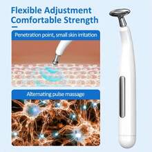 All-In-One Electronic Acupuncture Pen For Muscle Relaxation - Ergonomic Design, 9 Adjustable Levels, Pulse Massager With Multiple Massage Heads, Digital Display, Rechargeable Lithium Battery USB Portable Device For Hands, Legs, Neck And Back - White - View 10