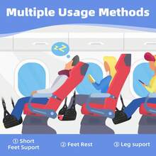 Ultrasoft Foldable Travel Foot Hammock, Office Foot Hammock For Airplane, High-Speed Train - Multicolor - View 4