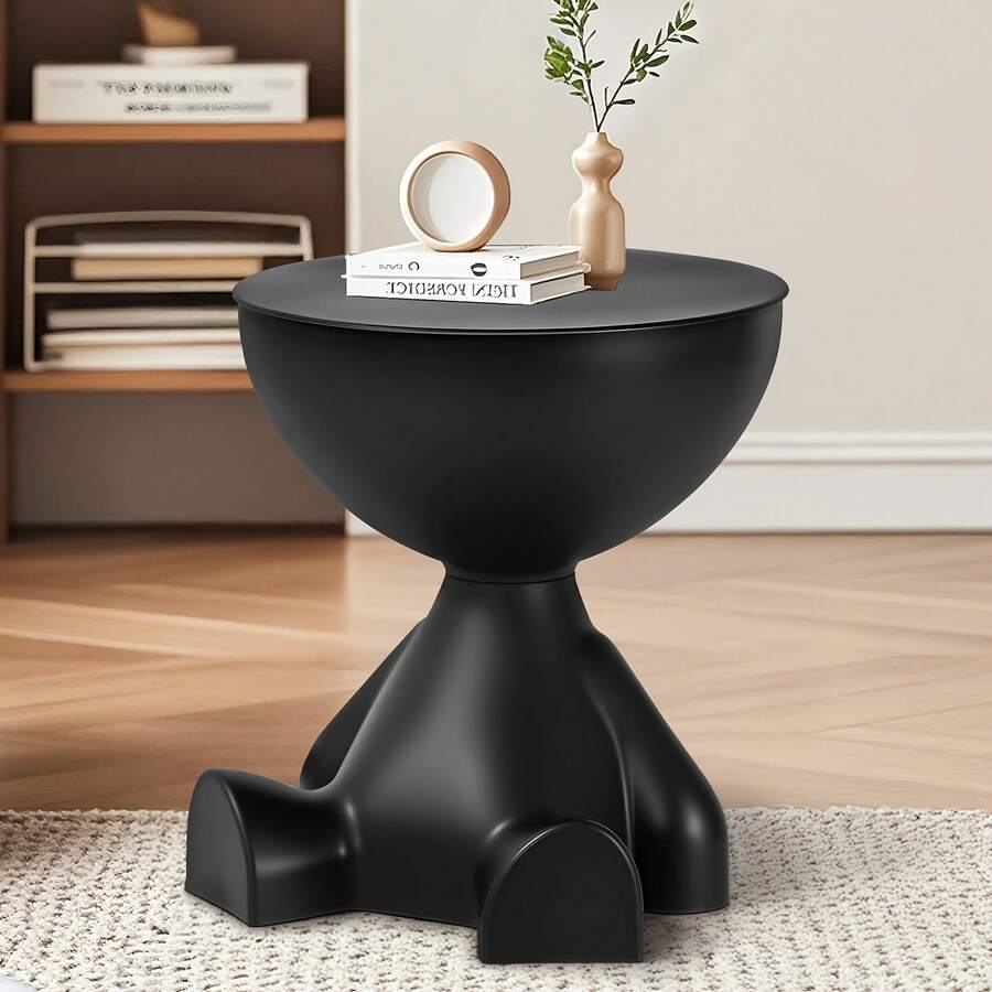 EZIFY Modern Creative Bear-Shaped Plastic Nightstand (Multi-Functional)Easy-Assemble Storage Furniture For Living Room/Bedroom (Small Space Solution) - 白色 - 查看 1