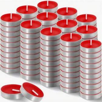 1 Box Of Christmas Candles, 50 Pieces Of Heat-Insulating Tea Wax And Smokeless Soy Wax For Brewing Tea, Romantic Confession During Christmas Candlelight Festival, Romantic Party Atmosphere, Valentine's Day Gifts