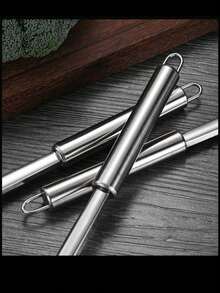 Zestaw 2/5 szt. ze stali nierdzewnej z uchwytem odpornym na ciepło: szpatułka, chochla, sitko - Wielokolorowe - Zobacz 9