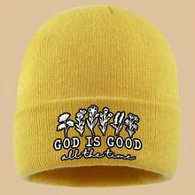 1pc "GOD IS GOOD All The Time" English And White Floral Printed Cap, Lightweight, Comfortable, Stylish, And Beautiful.A Vintage Cap For Truck Drivers, Unisex For Work And Commuting, Warm Hat For Couples, Suitable For Sports Events, Fitness - Army Green - View 8