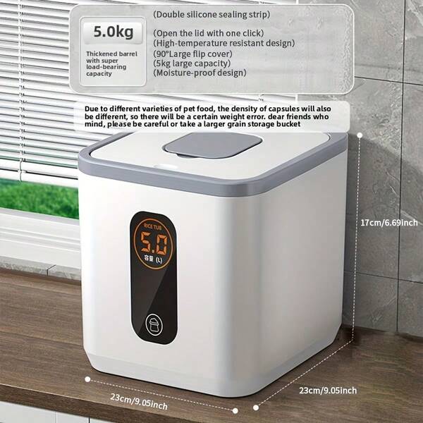 PC Petclear PC Petclear Pet Food Storage Container, Available In 3 Sizes, Spacious Selection, Used For Storing Pet Food, Secure Design: Sturdy Lid, Effectively Prevents Smart Pets From Stealing Food, Airtight Seal Lid: Effectively Prevents Moisture And Insects, Locks In Nutrition And Flavor, Maintains Freshness And Quality Of Pet Food.