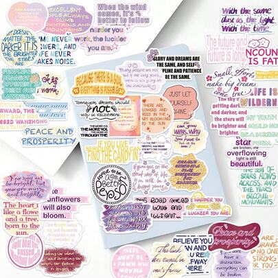 50Pcs Dopamine Stickers Stickers Pastel Stickers Motivational Stickers Positive Stickers Aesthetic Stickers Vinyl Waterproof Stickers For Journaling Computer Scrapbook Luggage Water Bottle Phone