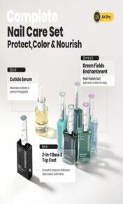 Beetles Fall Nail Polish Set P180, 6 Color Red Yellow Green Quick Air Dry Nail Polish, Natural Nail Lacquer Manicure DIY Nail Art Salon Christmas Gift For Women - xanh quân đội - Xem 2