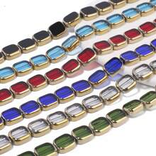 10x12mm Rectangle Glass Beads 1strand For Bracelet Necklace Beading Strung Accessories