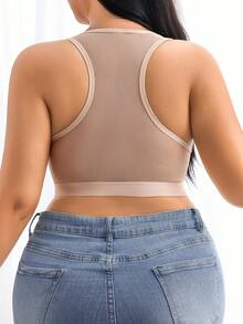 1件大码前扣式无钢圈全罩杯文胸，透气