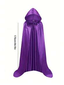 Soft Velvet Cape With Hat, Unisex Clothing Cloak, Black, Red, Purple, Green - Suitable For Parties, Theme Events, And Role-Playing, Easy To Wear And Store, Holiday Costume, Suitable For Halloween, Christmas, And Carnival, Perfect Gift For Role-Playing Enthusiasts 
