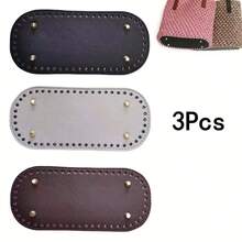 1Pc/2/3/4Pcs Oval PU Leather Bag Bottom Pad - Faux Leather Pad, Pre-Punched Holes, For Reinforcing Handbags And Wallets, Also Suitable For Crochet Projects - Multicolor - View 42