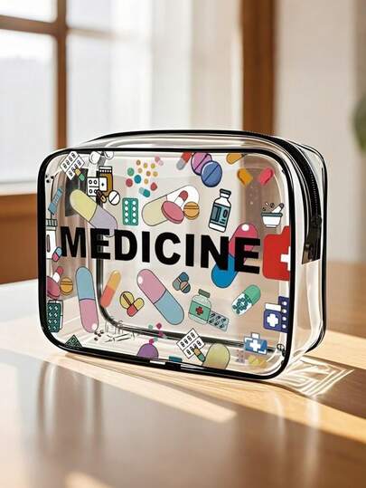حقيبة تخزين الأدوية الشفافة ، حقيبة إسعافات أولية محمولة قابلة للسفر مع سحاب ، منظم أدوية مقاوم للماء من البولي فينيل كلوريد للأقراص والفيتامينات والإمدادات الطبية ، مثالي للمنزل والسفر ، هدايا عيد الميلاد ، حقيبة ، سفر ، هدايا للنساء ، ضروريات المرأة ، ضروريات السفر ، حقيبة ، حقيبة صغيرة / حقيبة يد صغيرة ، ضروريات ، منظم مكياج ، منظم مكياج ، حقيبة ، حامل فرشاة ، حقيبة صغيرة ، حقيبة سعة كبيرة